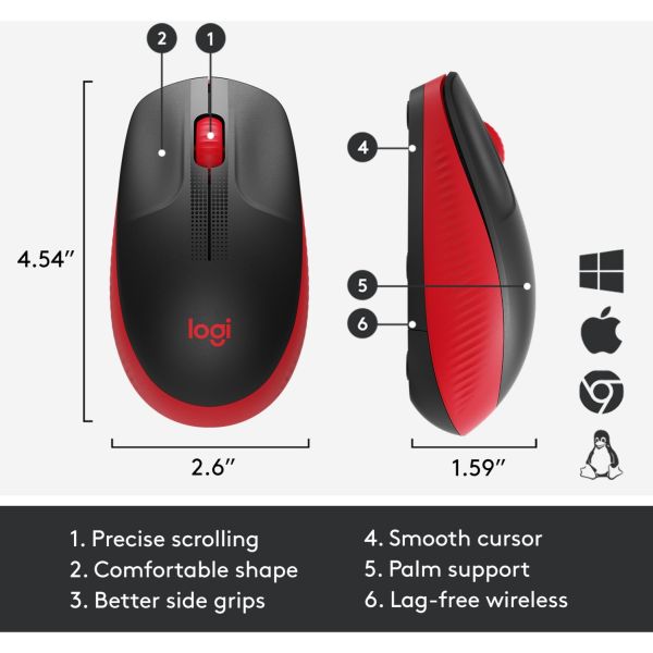 Logitech M190 schwarz-rot