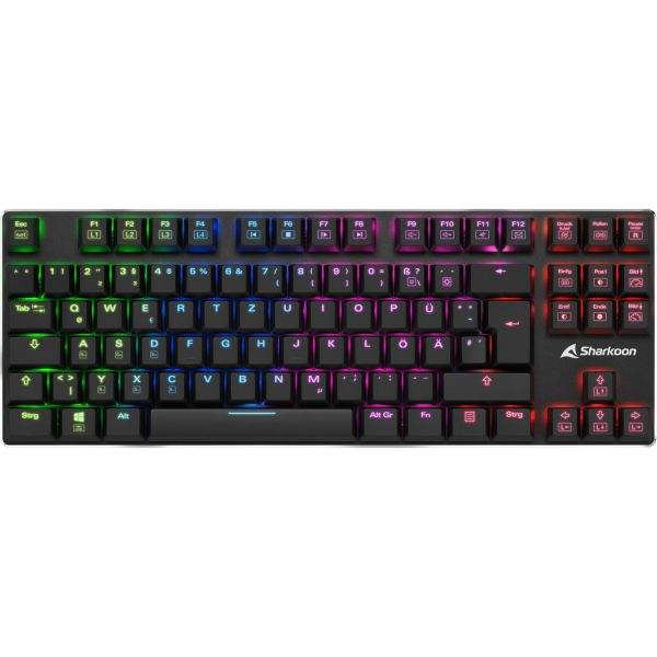 Sharkoon PureWriter TKL RGB schwarz, DE-Layout Kailh Choc Low Profile Blue