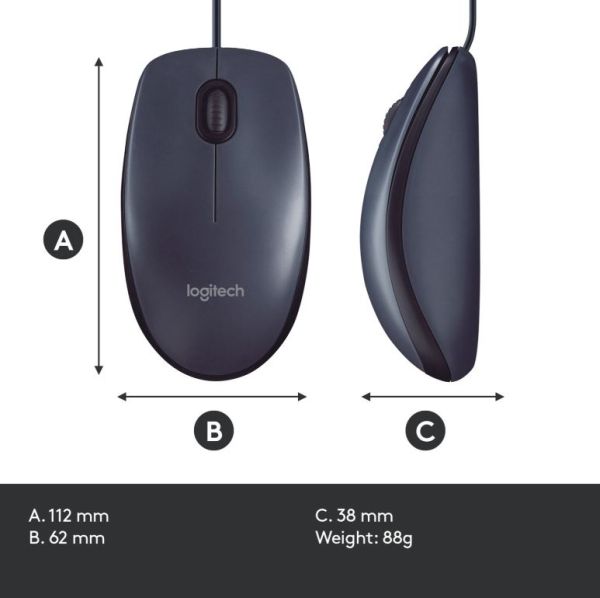 Logitech B100 Optical USB Mouse for Business schwarz