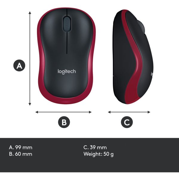 Logitech Wireless Mouse M185 rot