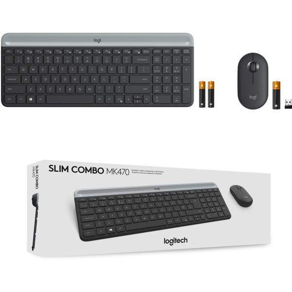 Logitech MK470 Slim Combo graphit, DE-Layout Scissor-Switch