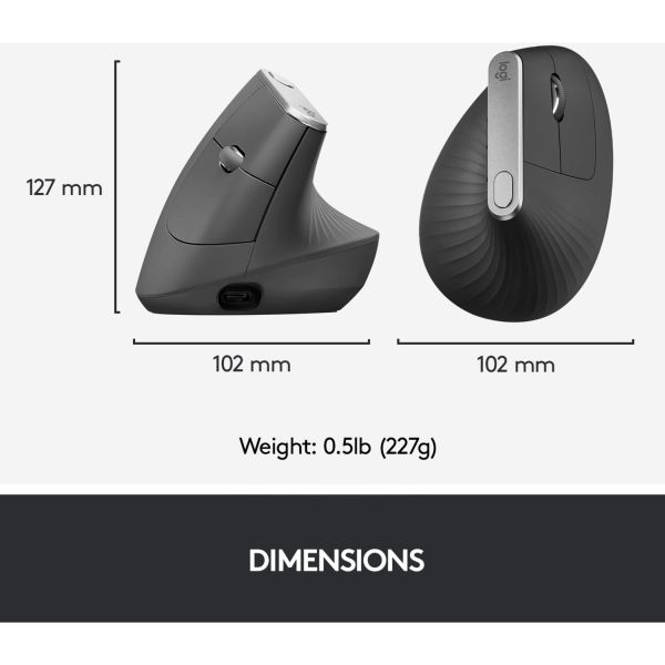 Logitech MX Vertical schwarz-silber