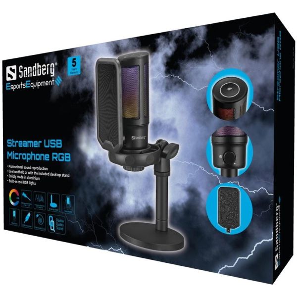 Sandberg Streamer USB Microphone RGB